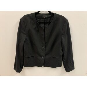 Ann Taylor Black Button Blazer Jacket Women's Career Business Office Size 18